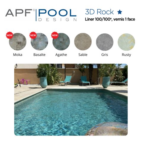 Liner texturé APF 3D ROCK verni 1 face 100/100ème