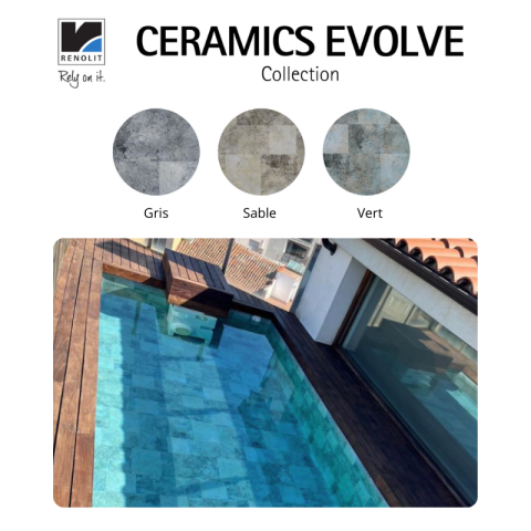 Liner PVC armé Alkorplan EVOLVE 200/100e imprimé texturé