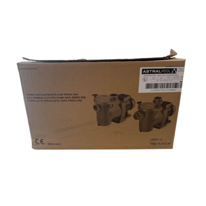 Pompe Filtration Astral New Europa - Série SE2N monophasé 11 m3/h Type 0,75 cv 0,55 kW - RECONDITIONNÉ