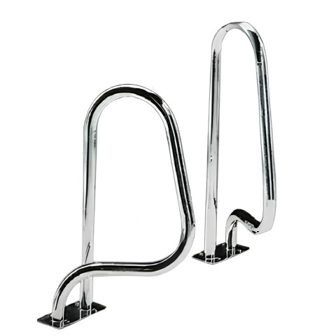 Sortie de bain modèle croisé, jeu de 2 mains courantes inox AISI 304