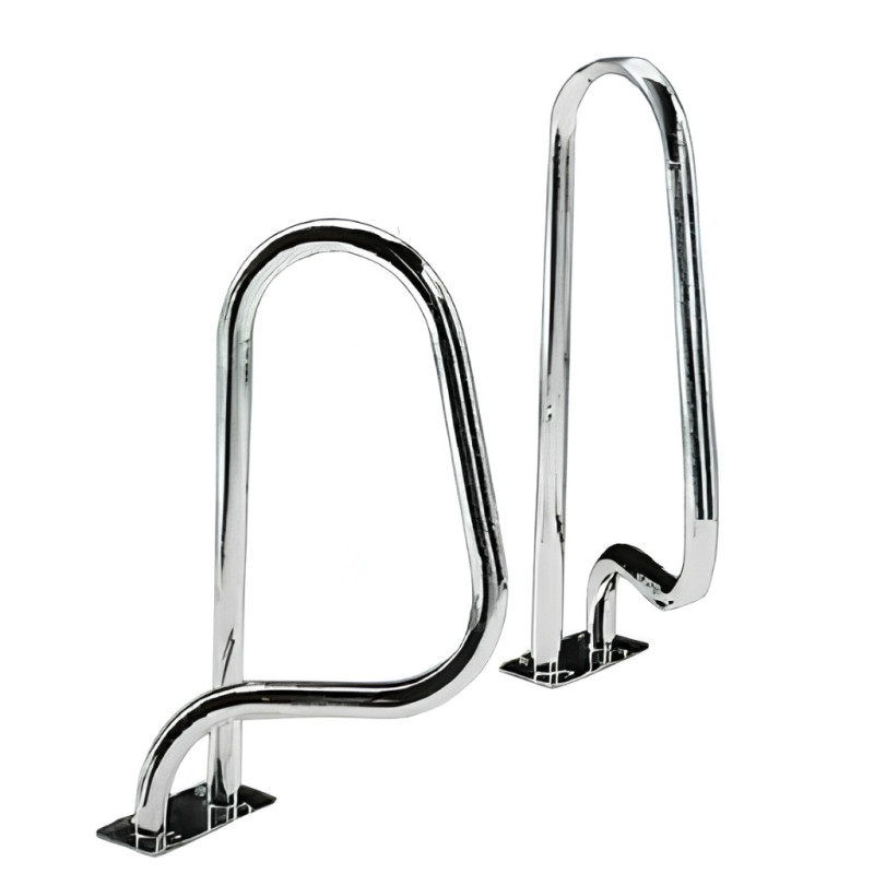 Sortie de bain modèle croisé, jeu de 2 mains courantes inox AISI 304