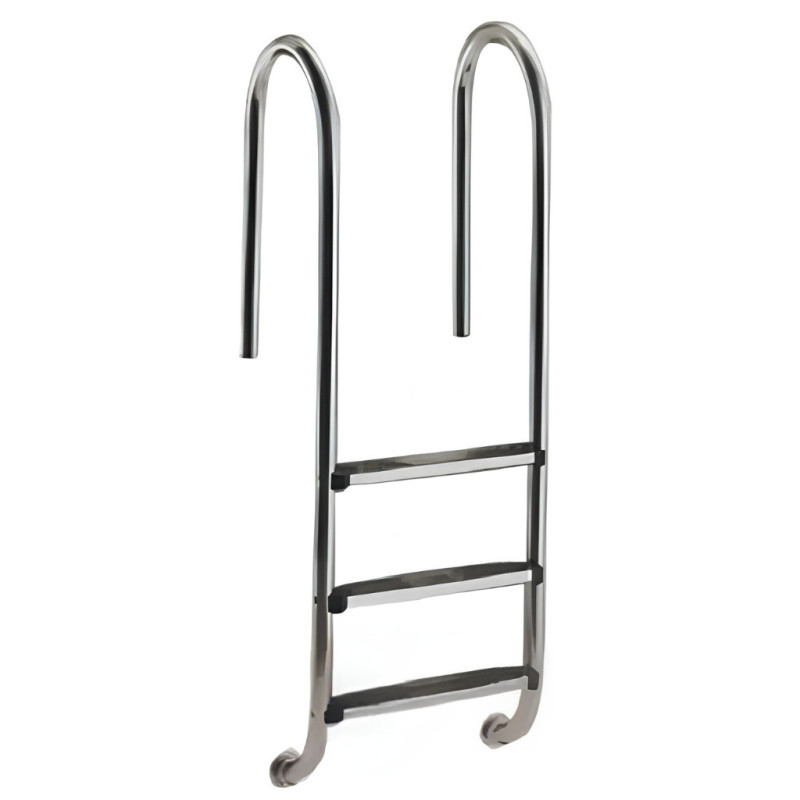 Échelle 3 marches pour piscine hors sol bois, inox AISI 304