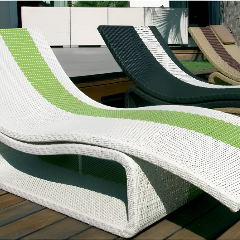 Transat extérieur empilable x2 design alu & résine – confort