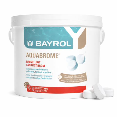 Brome Bayrol Aquabrome pastilles 20 g. désinfection piscine, longue durée