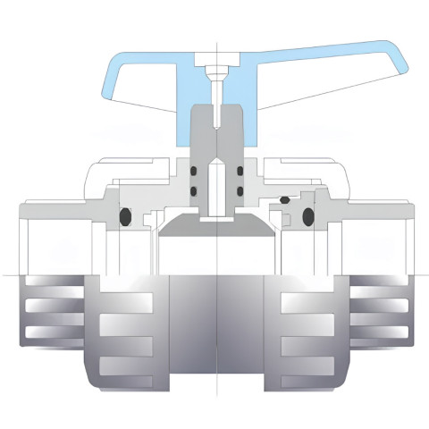Vanne PVC à boisseau sphérique PN-16