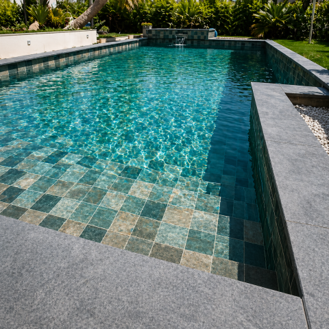 Kit Construction Piscine béton (Enduite, Carrelée), Eclairage LED