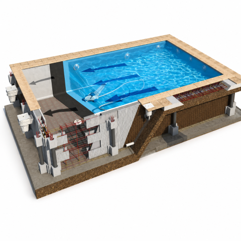 Kit structure Piscine rectangulaire blocs polystyrène haute densité