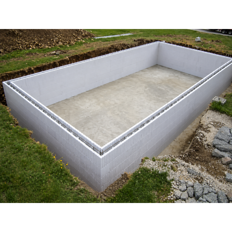 Kit structure Piscine rectangulaire en blocs polystyrène de 1 mètre  haute densité