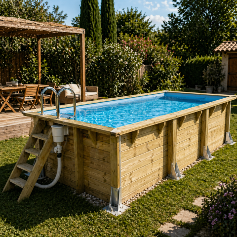 Piscine Bois Ubbink Azura 250 x 450 - H 126 cm