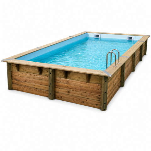 Piscine rectangulaire bois Ubbink Linéa 350 x 650