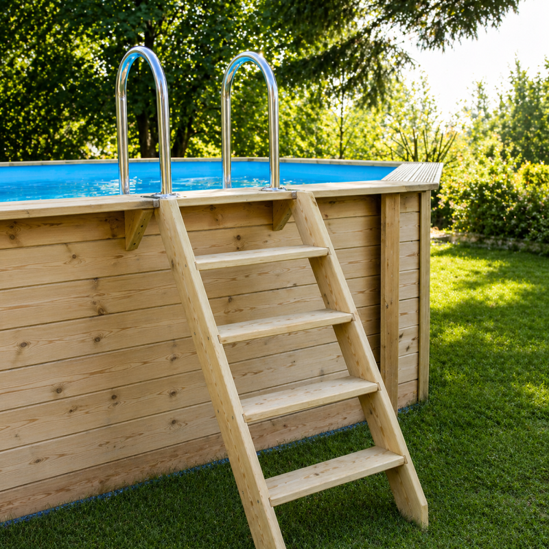 Piscine bois octogonale allongée Ubbink Océa 400 x 610 x 130 cm