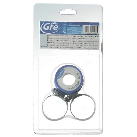 Kit d'étanchéité GRE,  Teflon et 4 colliers de serrage inox pour tuyaux Ø 32/38 mm