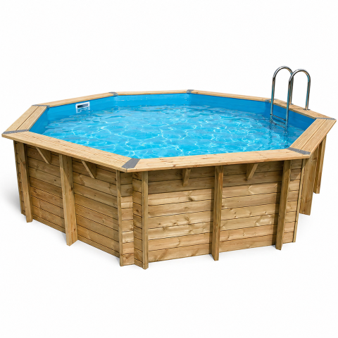 Piscine en bois octogonale Ubbink Océa 430 H 120 cm
