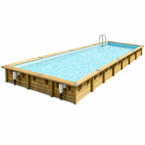 Piscine bois longue et rectangulaire Ubbink Linéa 500 x 1100