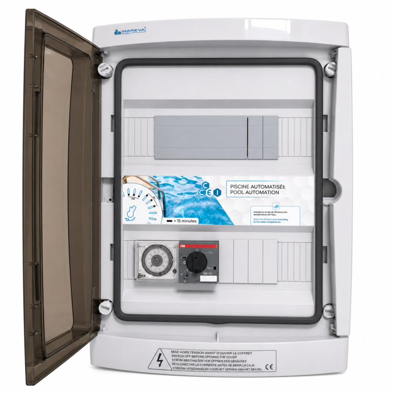 Coffret électrique piscine Panorama – Filtration, éclairage & horloge