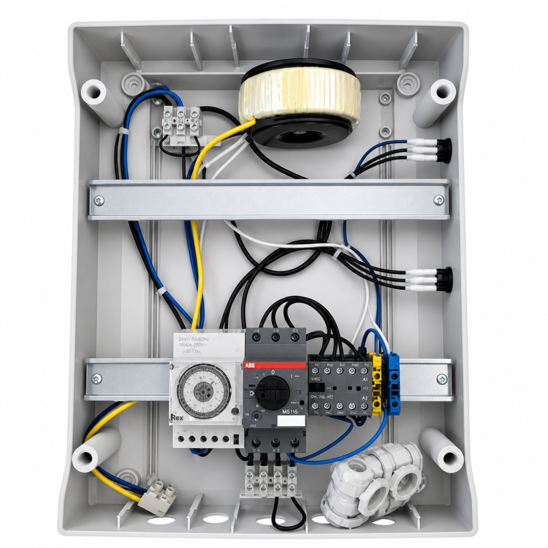 Coffret électrique piscine Panorama – Filtration, éclairage & horloge