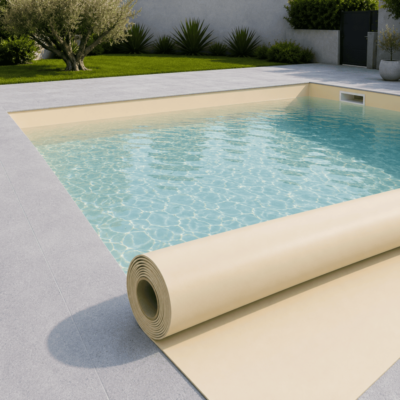 Liner PVC armé 150/100e Uni avec vernis Alkorplan 2000 Sable