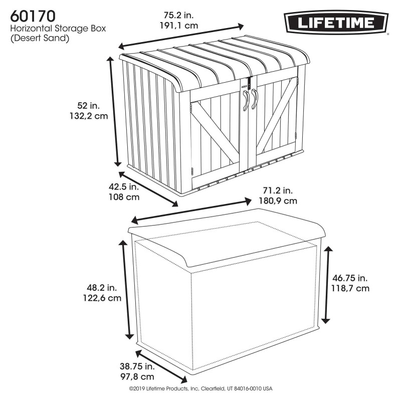 Abri de rangement horizontal Lifetime 2120 L
