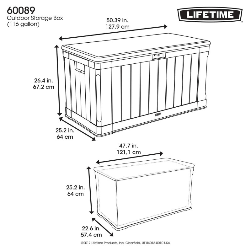 Coffre de rangement extérieur Lifetime 439 L Marron