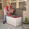 Coffre de rangement extérieur Lifetime 439 L Beige et Marron