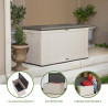Coffre de rangement extérieur Lifetime 439 L Beige et Marron