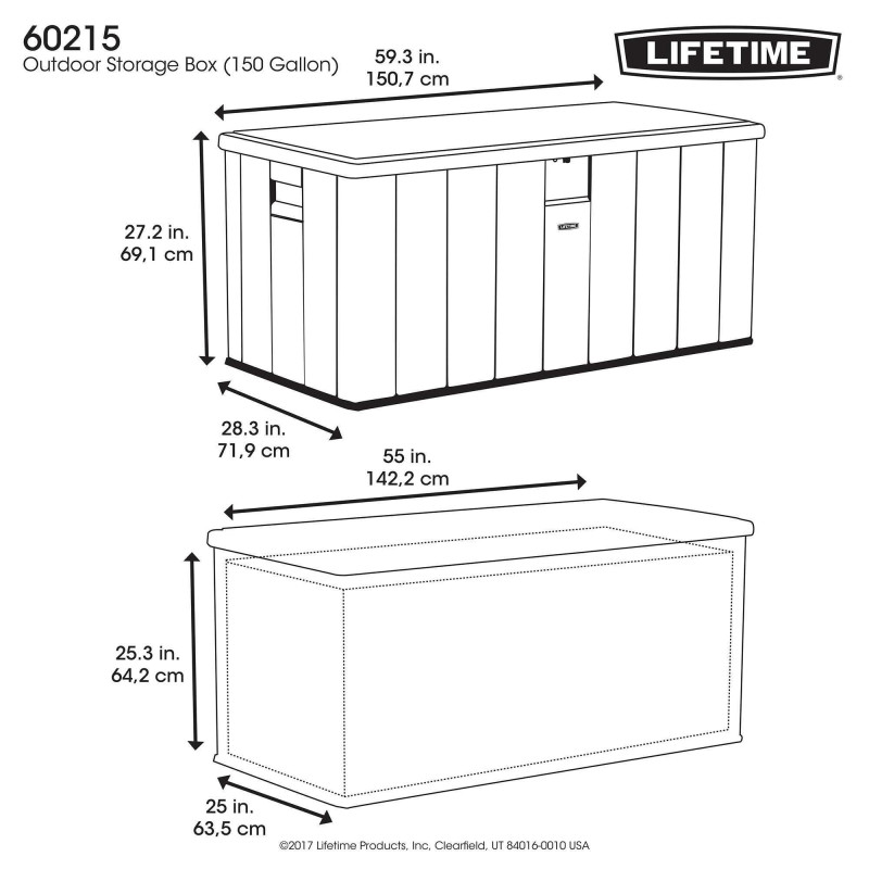 Coffre de rangement extérieur Lifetime 568 L