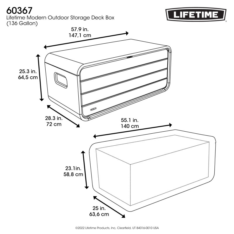 Coffre de rangement extérieur Lifetime 523 L