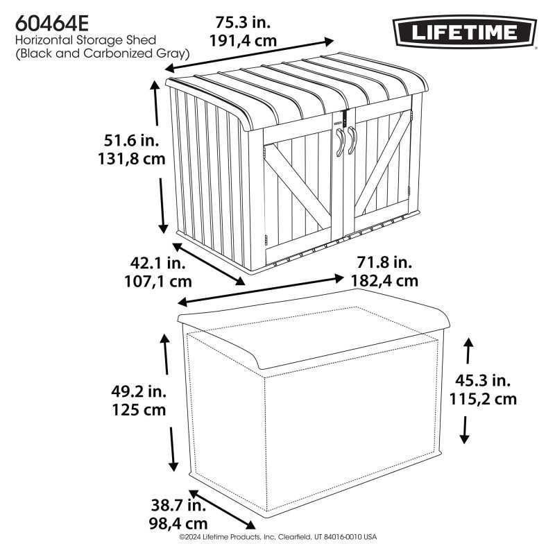 Abri de rangement horizontal Lifetime 2150 L