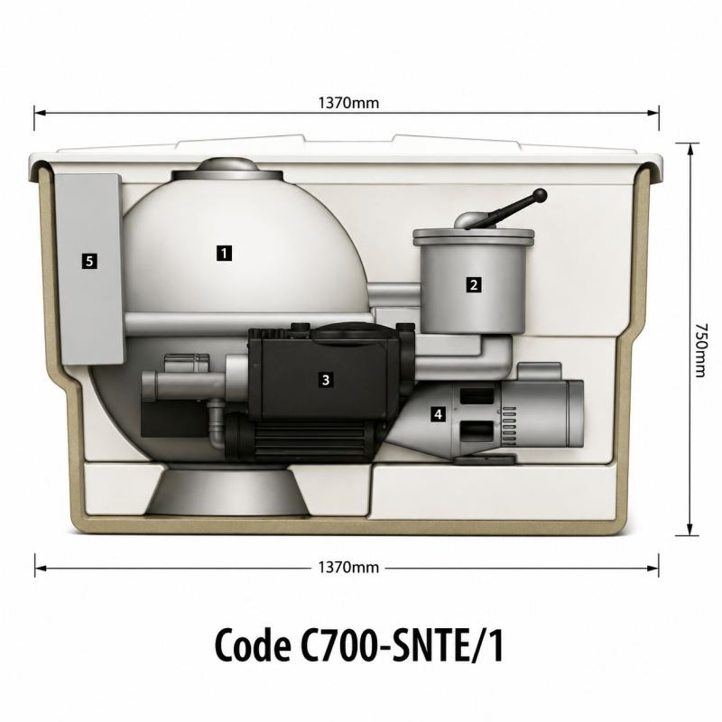 Local Technique enterré Astral pour filtre de diamètre 600 mm a 750 mm
