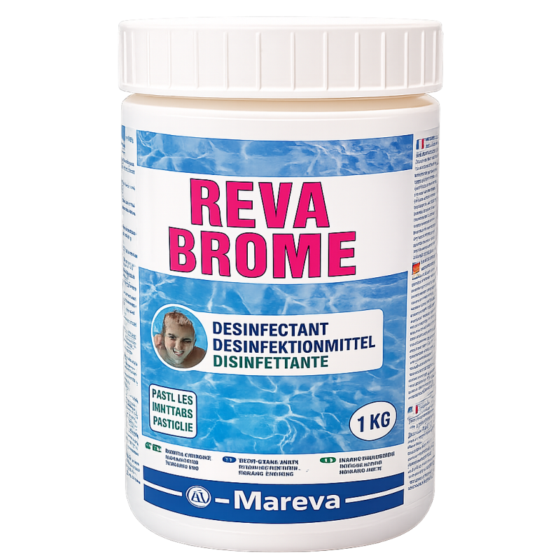 Reva-brome pour piscine et spa 1 kg – Traitement désinfectant pour spa