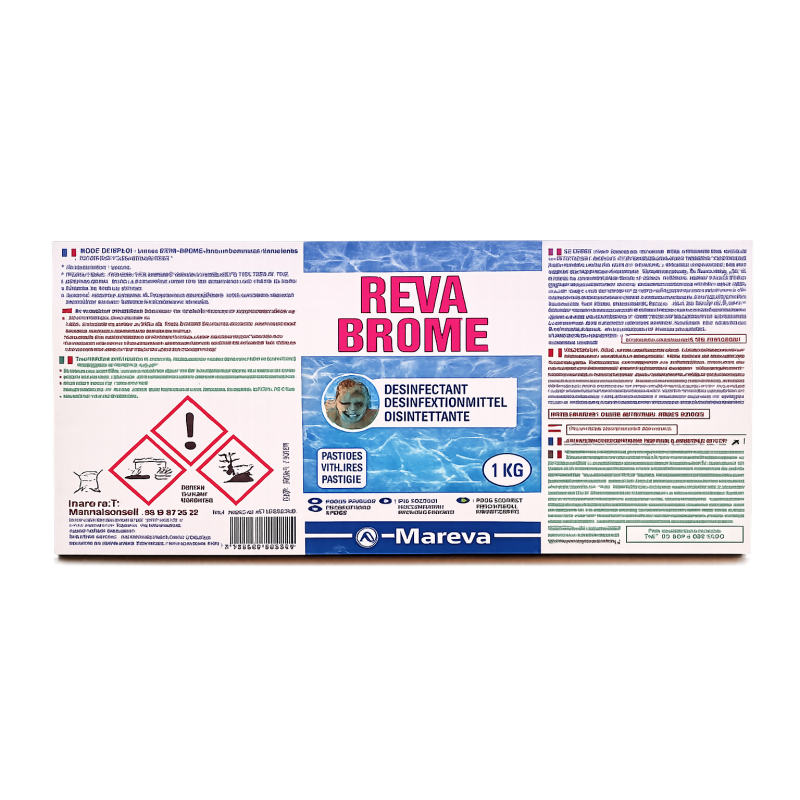 Reva-brome pour piscine et spa 1 kg – Traitement désinfectant pour spa