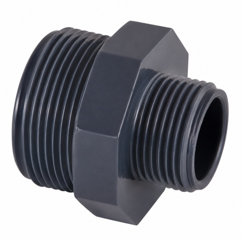 Réduction filetée PVC-U mâle 1'' x 1''1/2 | Mamelon réduit à visser