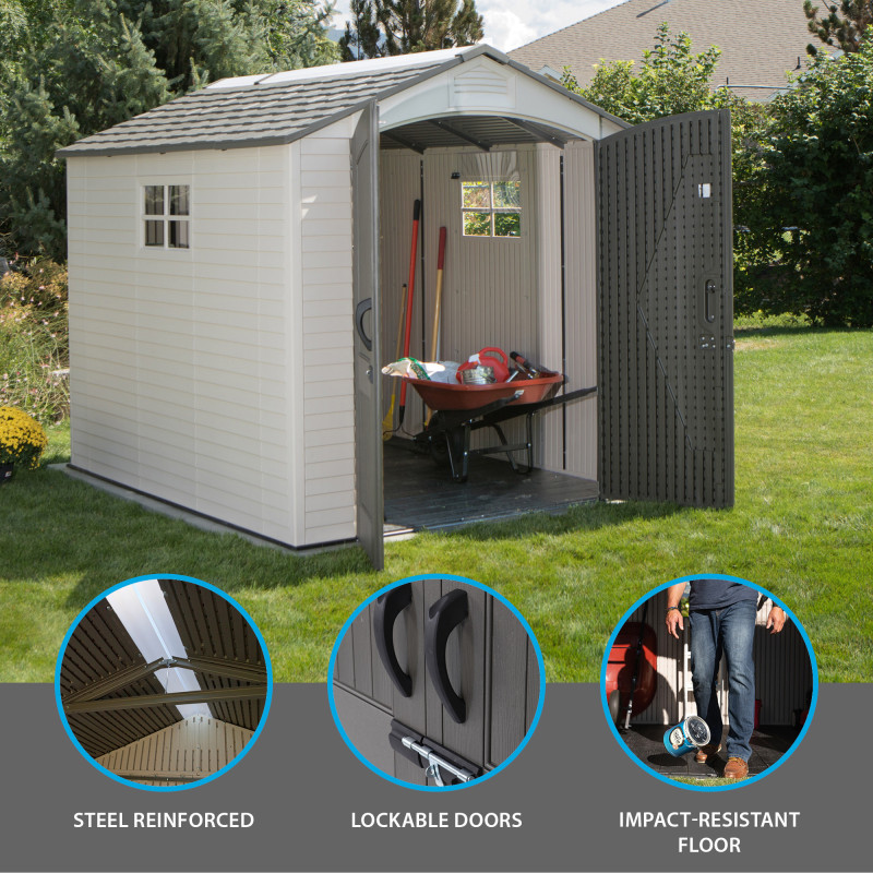 Abri de jardin en résine renforcée 2,8 x 2,1 m | Rangement extérieur Lifetime