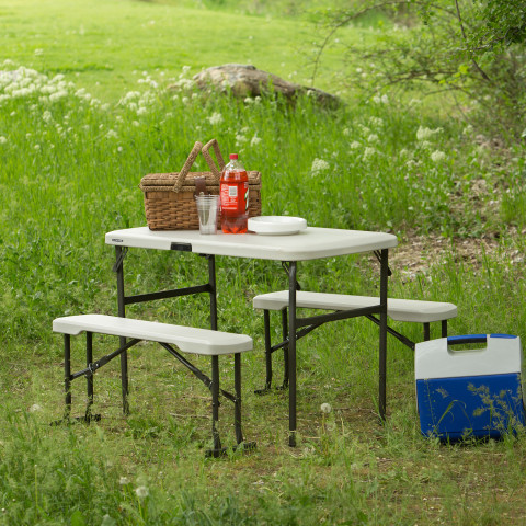 Table de pique-nique pliante 4 places Lifetime avec bancs