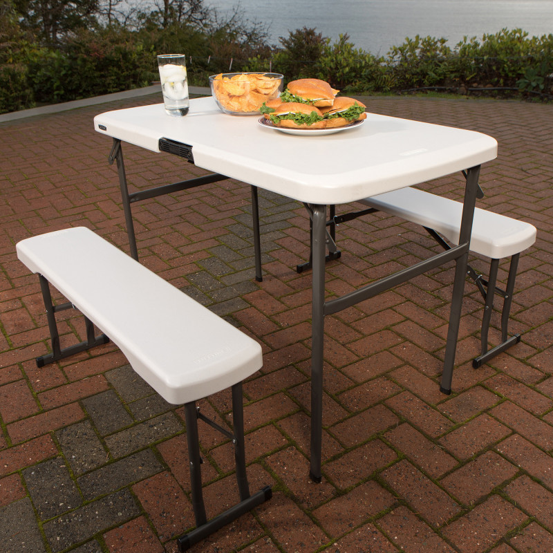 Table de pique-nique pliante 4 places Lifetime avec bancs