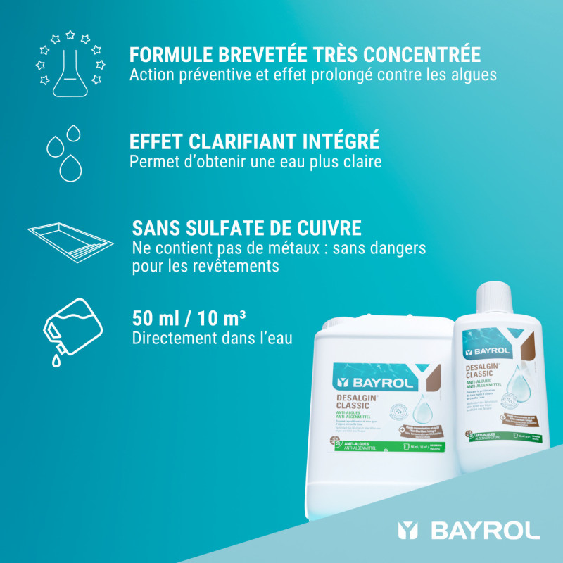 Bayrol Desalgin Classic - Anti-Algues & Clarifiant Piscine