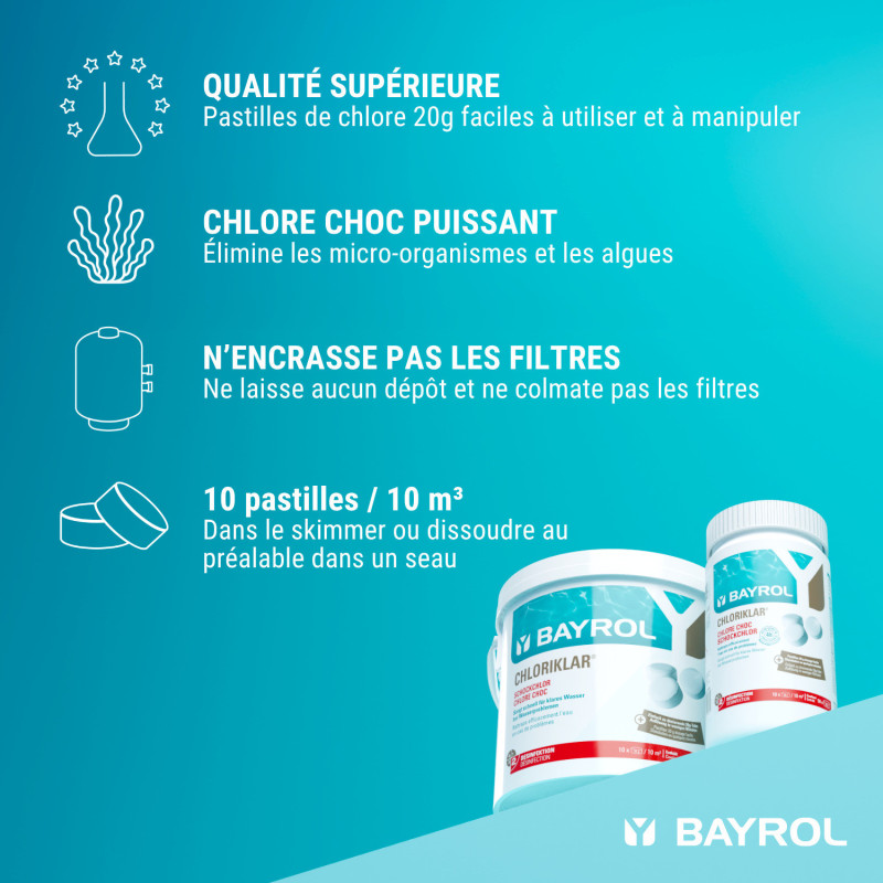 Chlore choc Bayrol Chloriklar Traitement de l'eau