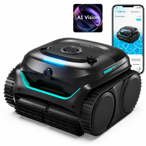 Robot piscine sans fil WYBOT C2 Pro Vision | Caméra IA & nettoyage intelligent
