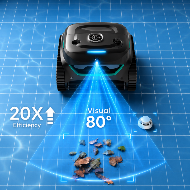 Robot piscine sans fil WYBOT C2 Pro Vision | Caméra IA & nettoyage intelligent