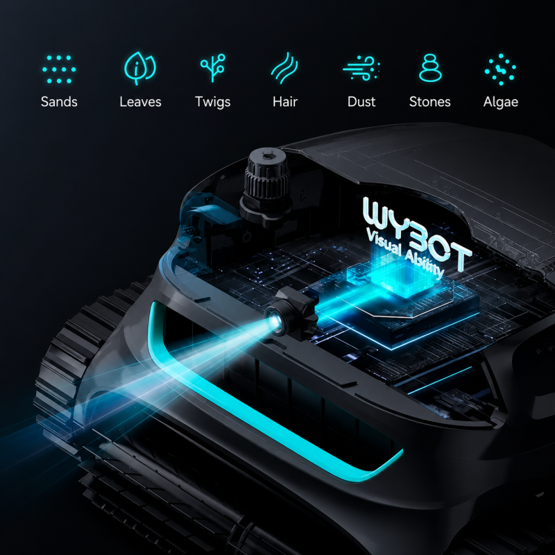 Robot piscine solaire WYBOT S2 Solar Vision – Fond, parois et ligne d’eau