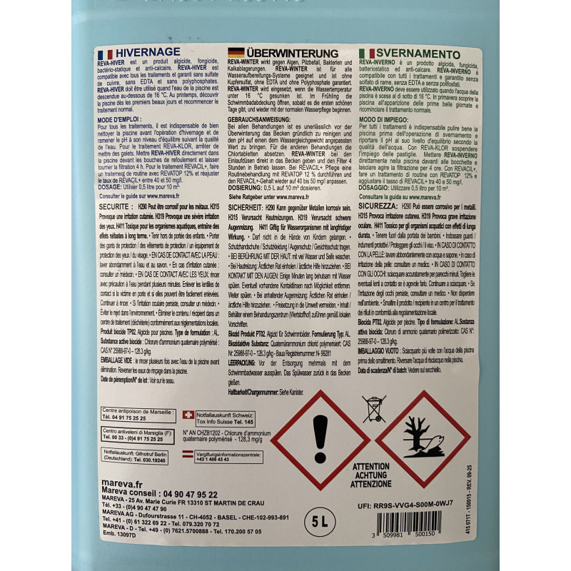REVA-HIVER 5 L Mareva | Produit d'hivernage piscine