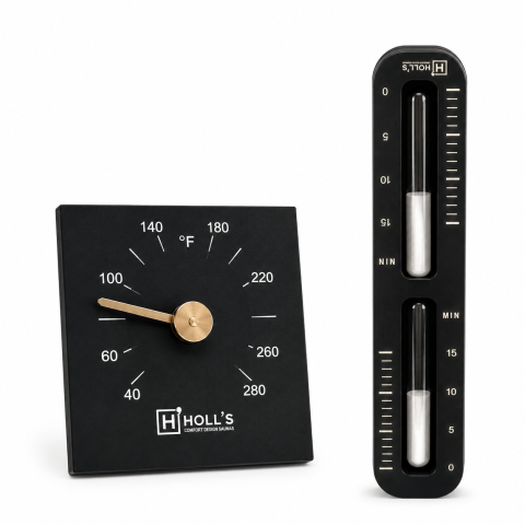 Sablier ou Thermomètre Sauna Holl's - Onyxia Black
