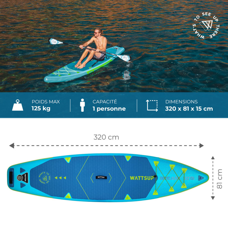 SUP Wattsup Bream 10'6" – Paddle Kayak Gonflable 2-en-1