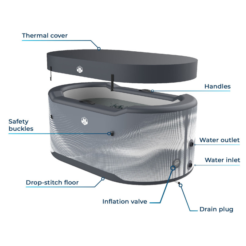 NetSpa Järvi Ice Bath avec Chiller - Bain Froid 2 Places