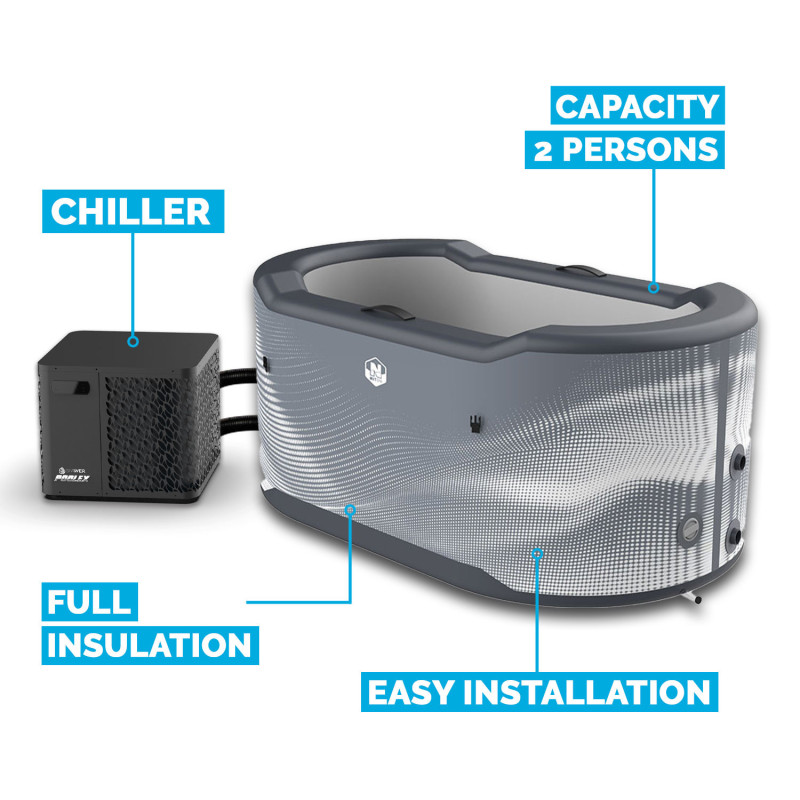 NetSpa Järvi Ice Bath avec Chiller - Bain Froid 2 Places