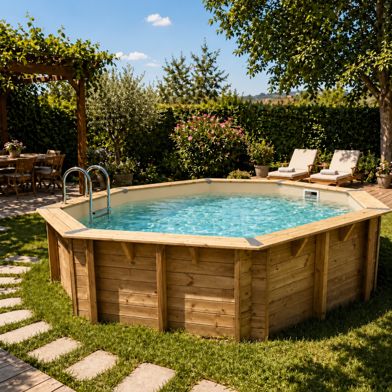 Piscine bois Ubbink Océa 510 Ø 5,10 m H1,20