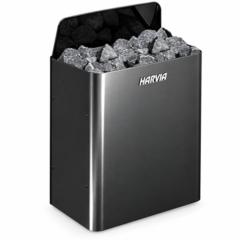 Poêle sauna Harvia Wall Black Steel à commande déportée