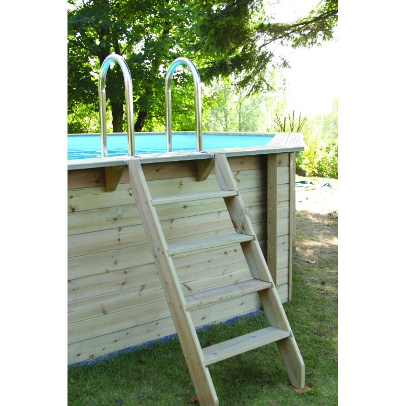 Piscine bois Ubbink Océa 355 x 550 échelle extérieure