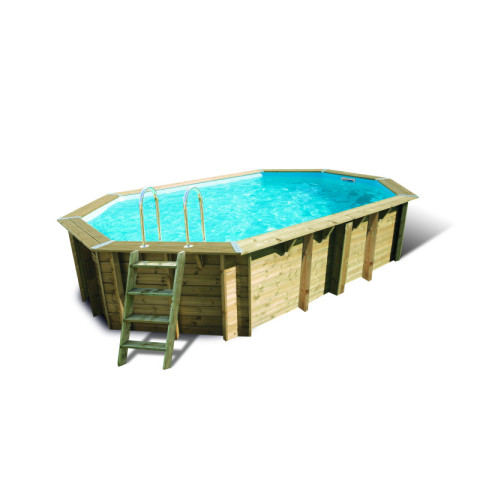Piscine bois Ubbink Océa 400 x 610 Avec liner bleu
