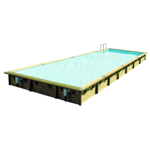 Piscine bois Ubbink Linéa 500 x 1100 avec liner bleu